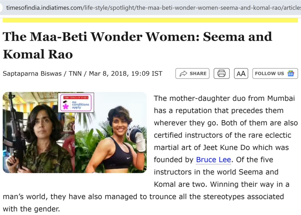 Times of India Featured Article